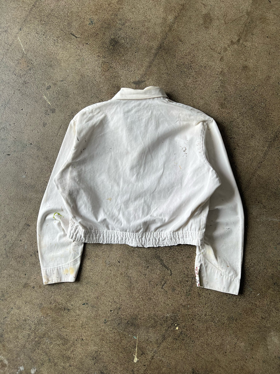 1980s Cropped Paint Stained Two Pocket Jacket