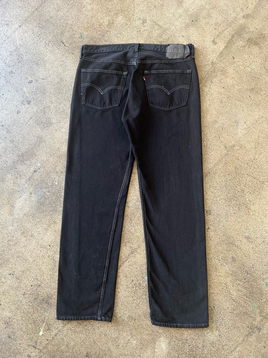 1990s Levi's 501 Over Dyed Black Jeans 35