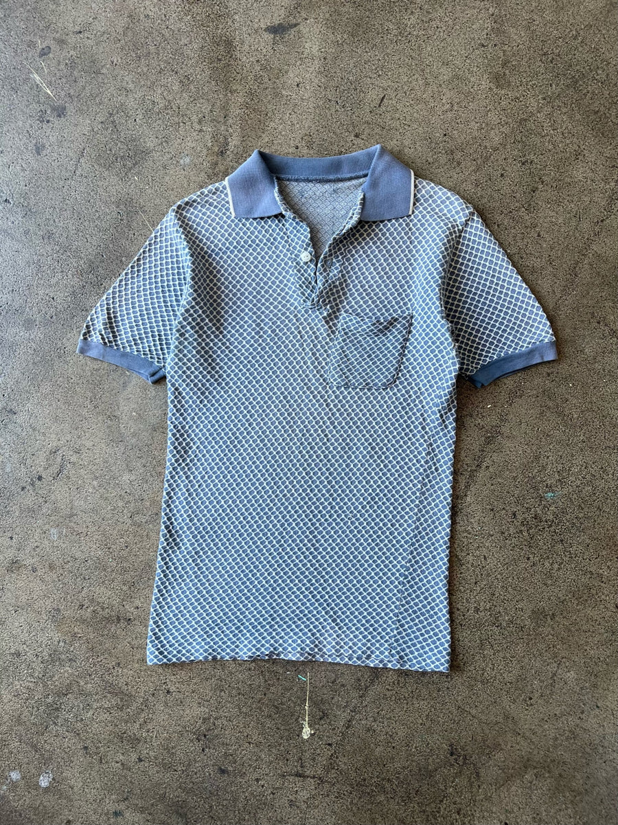 1960s Lavender Honeycomb Polo Shirt