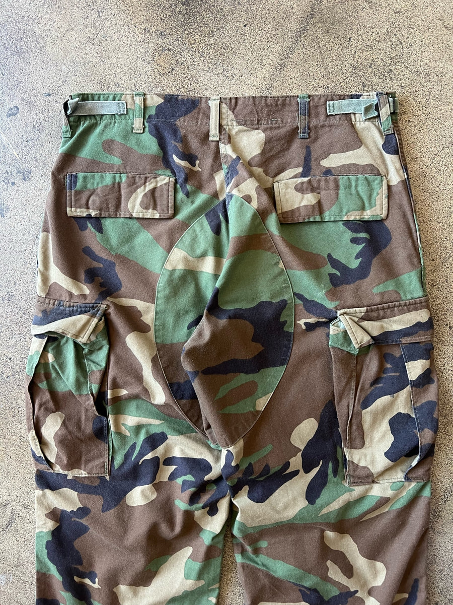 2000s Army Camo Cargo Pants Adjustable Waist