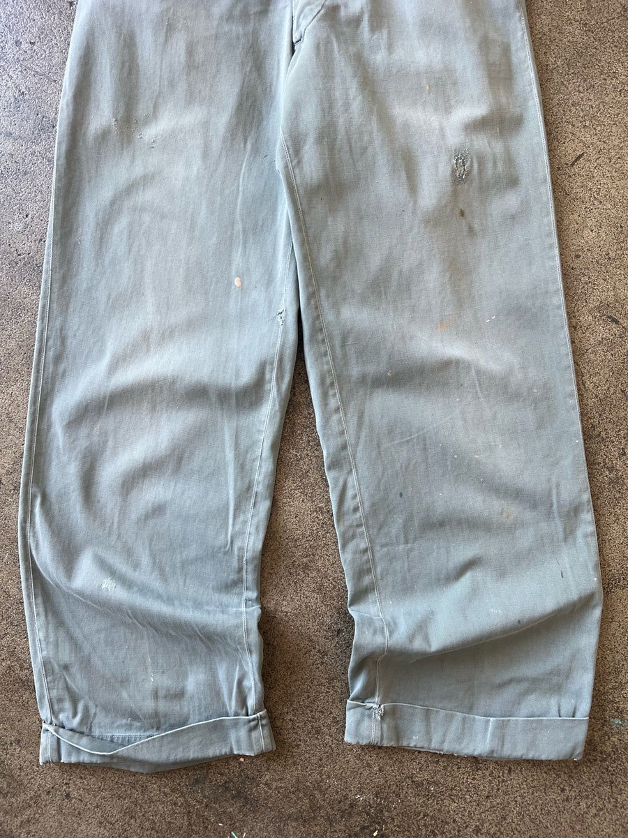 1940s Cotton Trousers Grayish Green 29