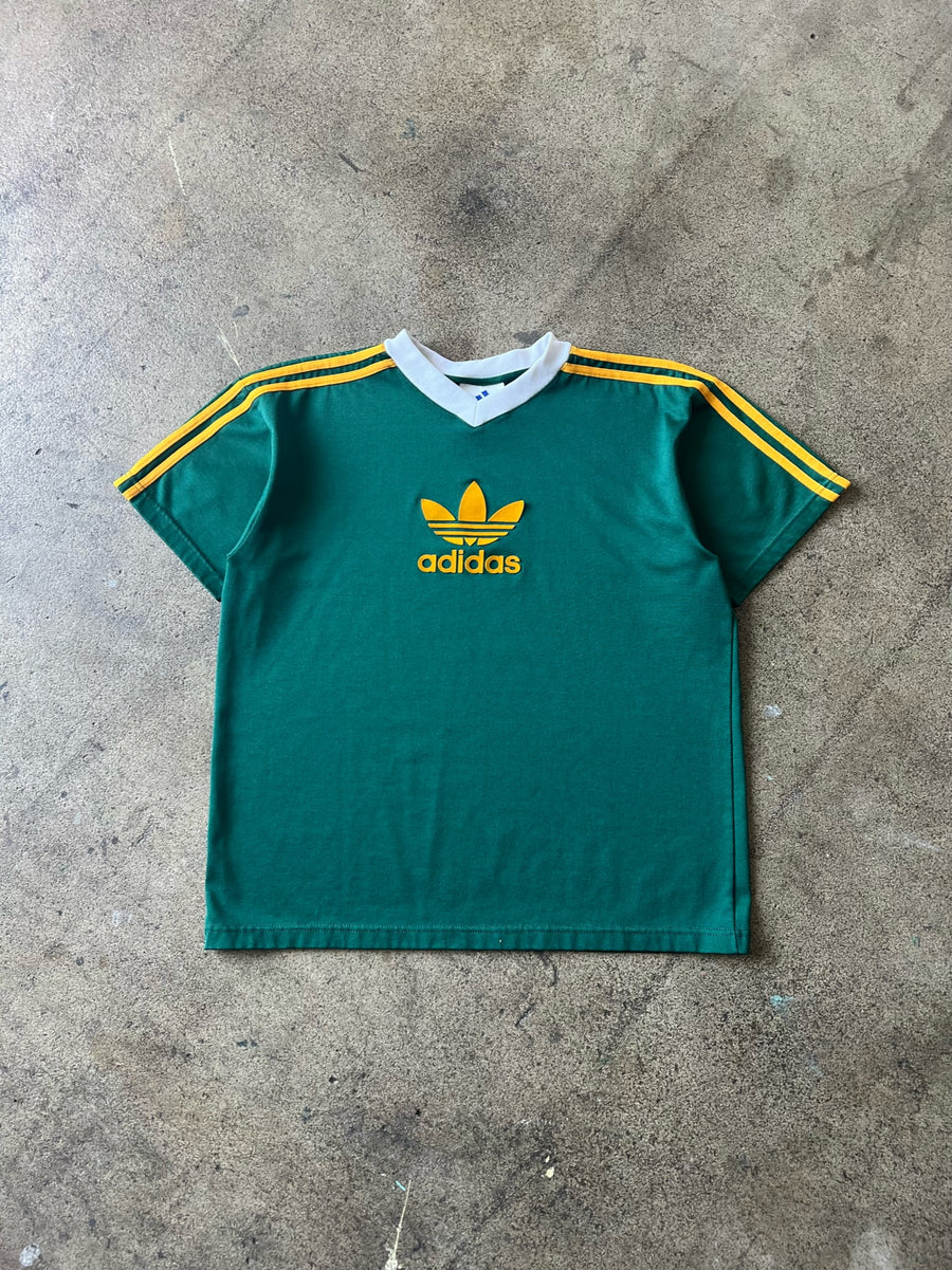 2000s Adidas Striped Green Soccer Shirt