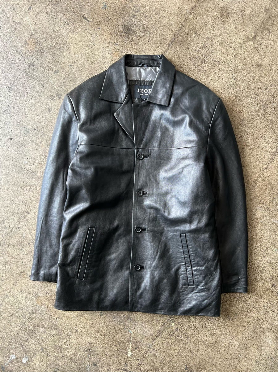 2000s IZOD Long Leather Jacket