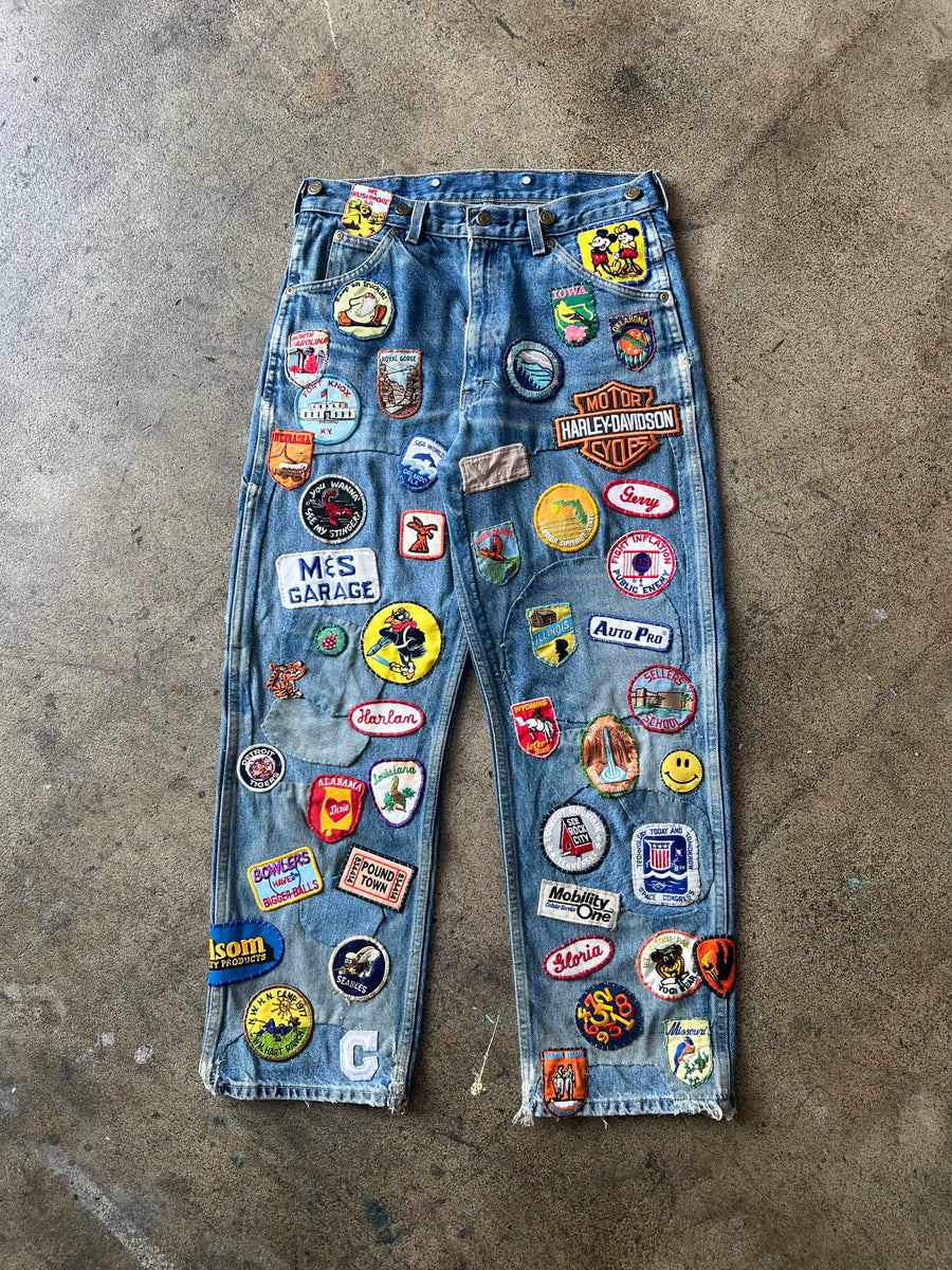 2000s Key Patched and Repaired Jeans 32