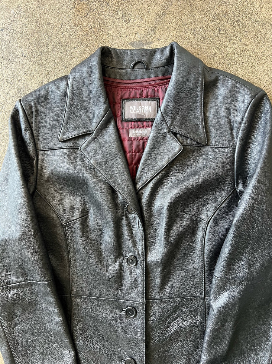2000s Wilsons Long Leather Jacket