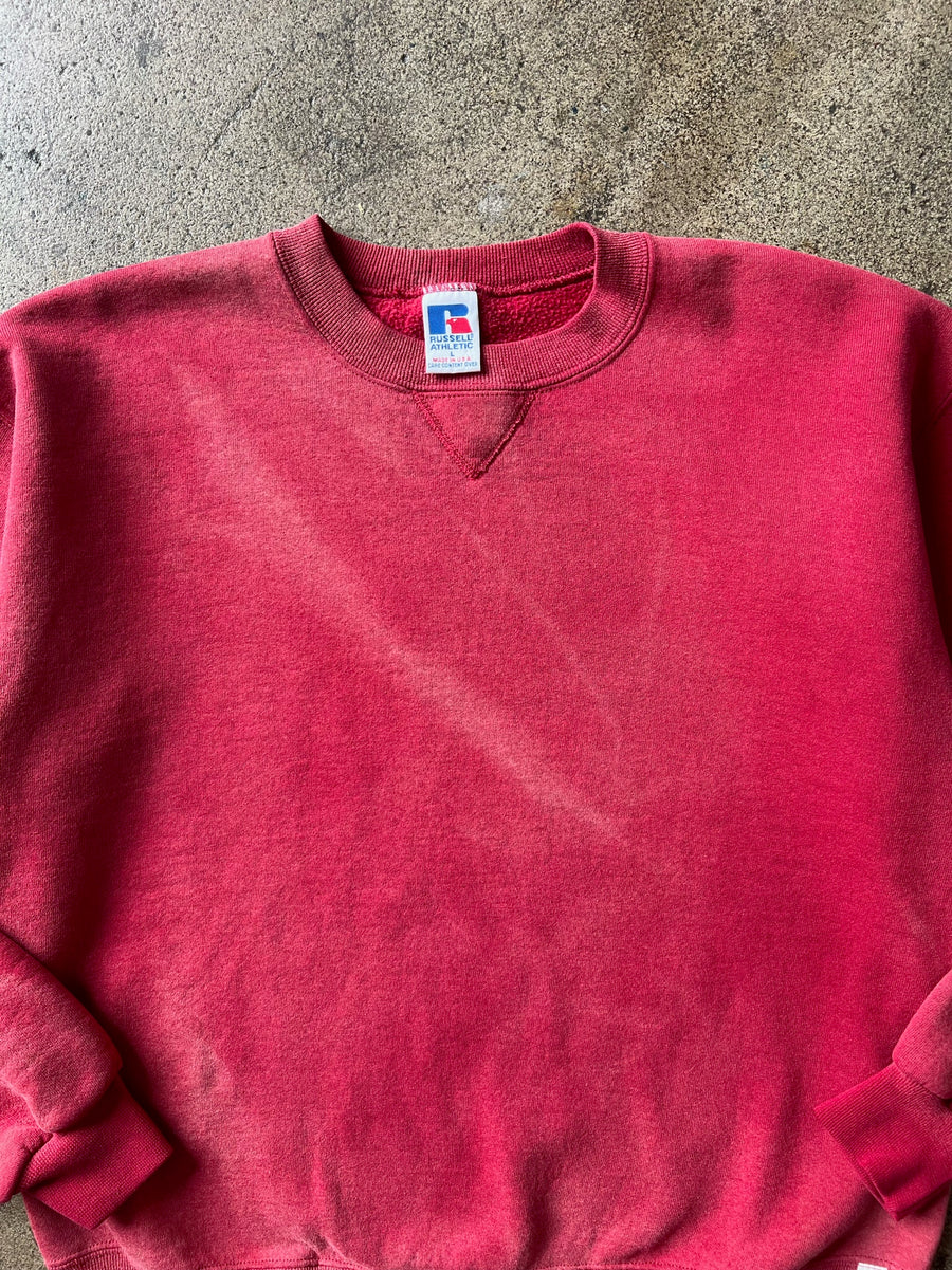 1990s Russell Sun Faded Red Crewneck Sweatshirt