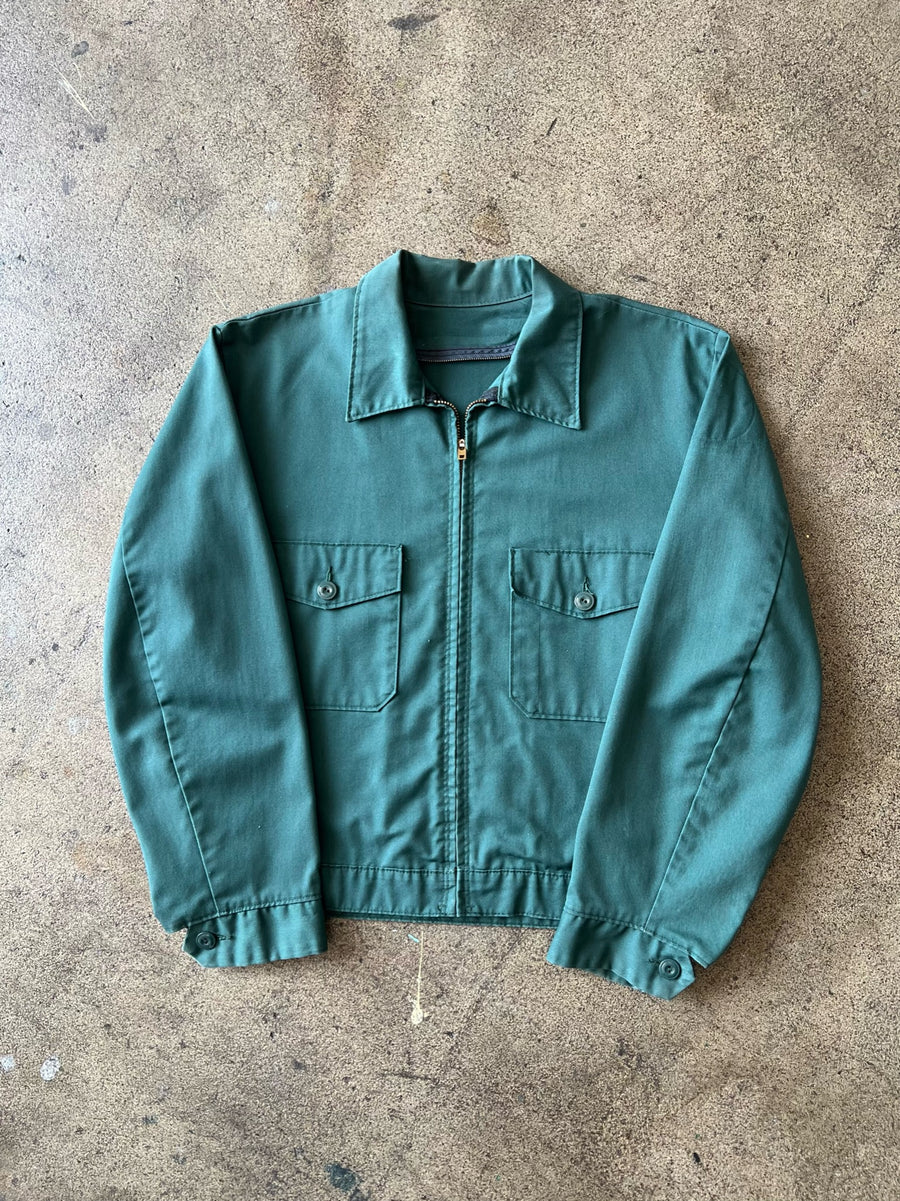 1980s Green Two Pocket Light Work Jacket