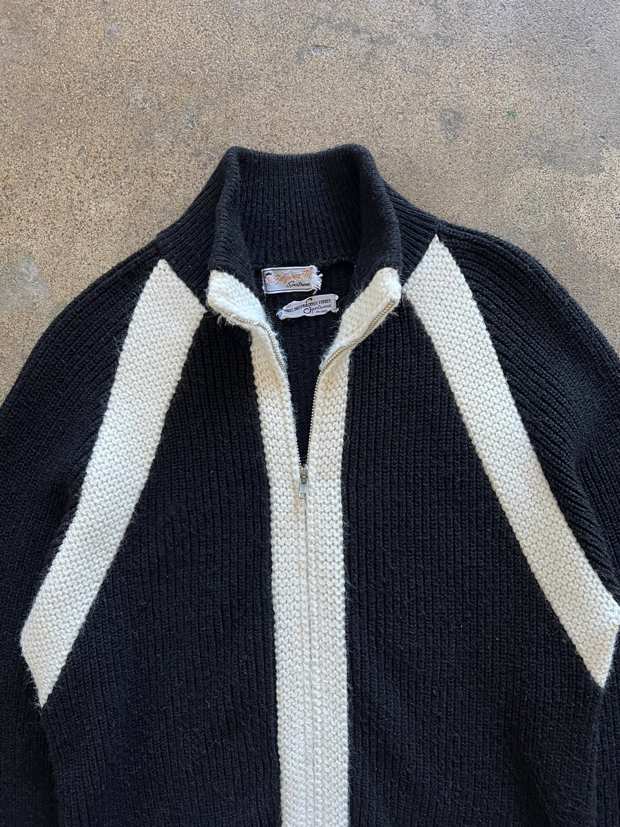 1960s Edgemont Zip Sweater Off White