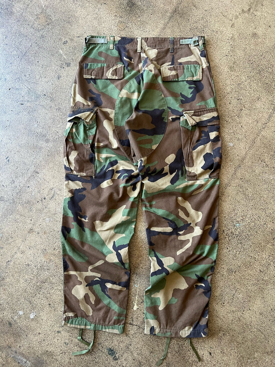 2000s Army Camo Cargo Pants Adjustable Waist