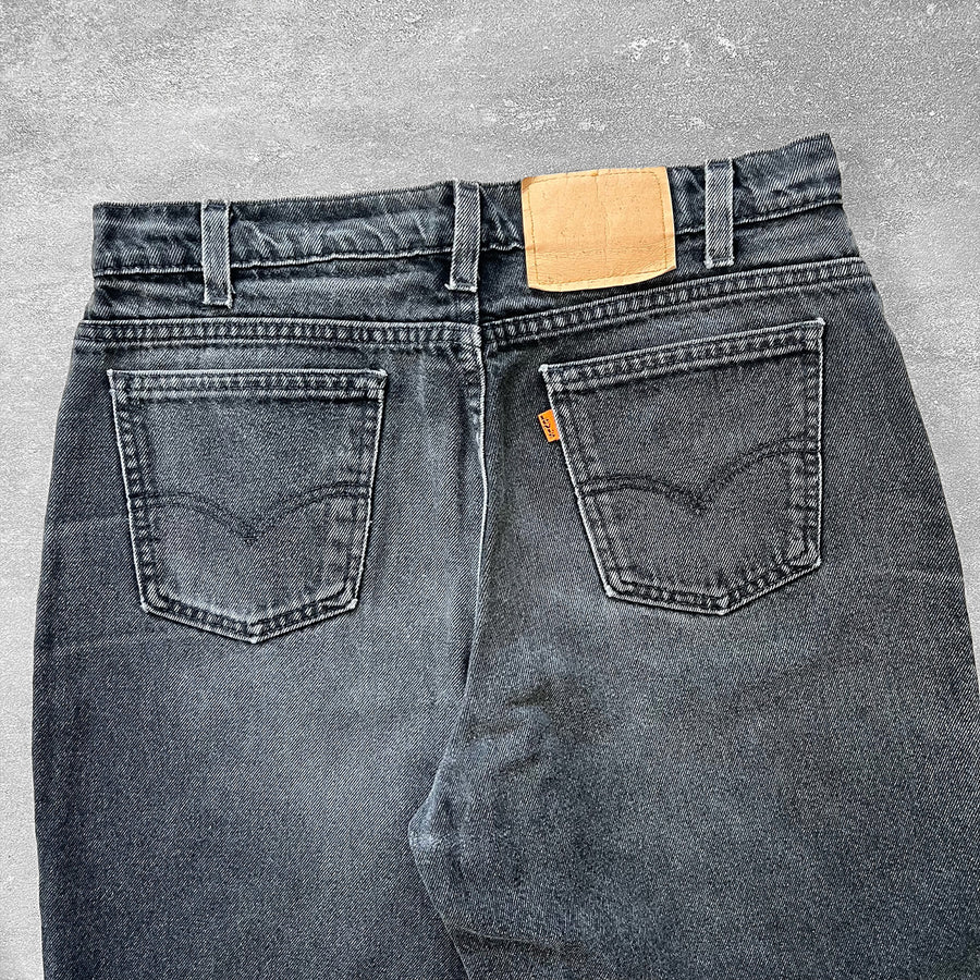 1990s Levi's 550 Orange Tab Faded Black Jorts 32