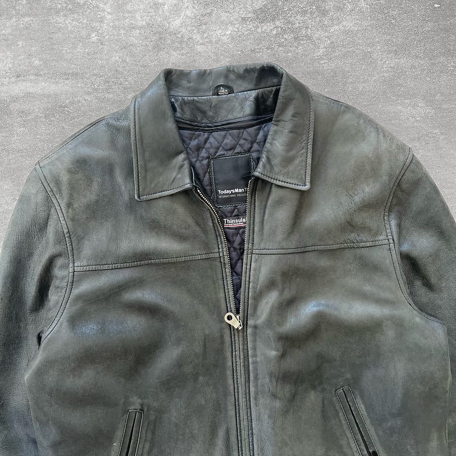 1990s Today's Man Faded Leather Jacket