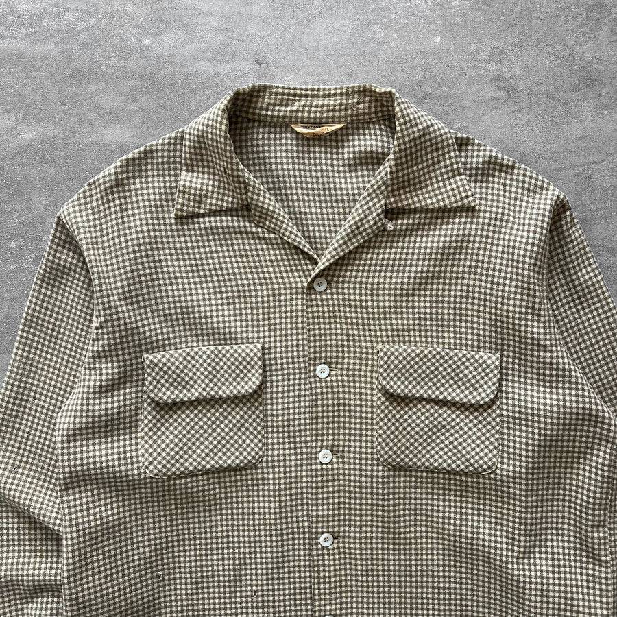 1950s Distressed Wool Loop Collar Shirt