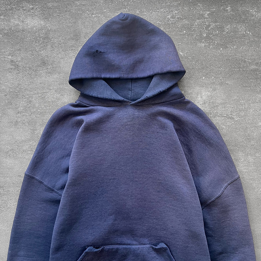 2000s Russell Hoodie Sun Faded Blue