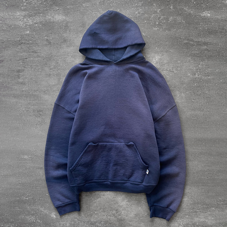 2000s Russell Hoodie Sun Faded Blue