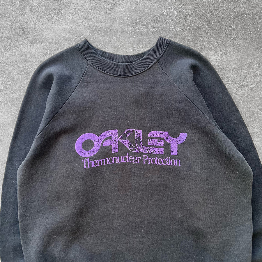 1980s Oakley Thermonuclear Protection Raglan Sweatshirt