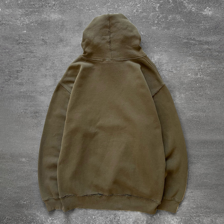 2000s Utility Olive Distressed Hoodie