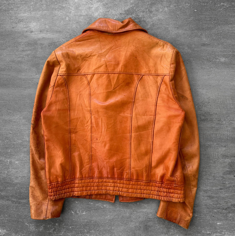 1980s Burnt Orange Leather Jacket