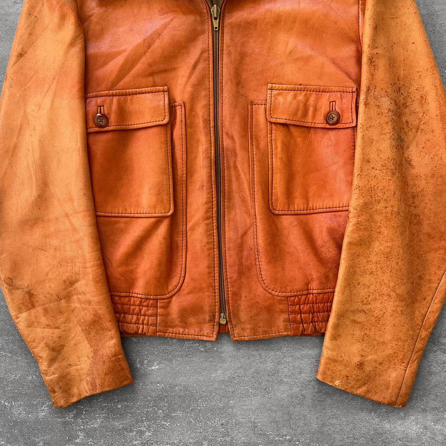 1980s Burnt Orange Leather Jacket