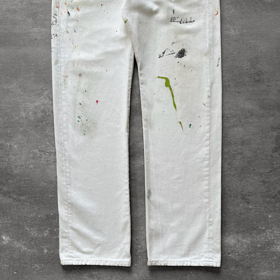2000s Levi's 501 Jeans White Paint 35