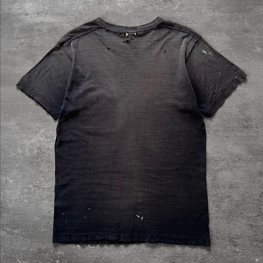 1980s FOTL Sun Faded Black Paint Pocket Tee