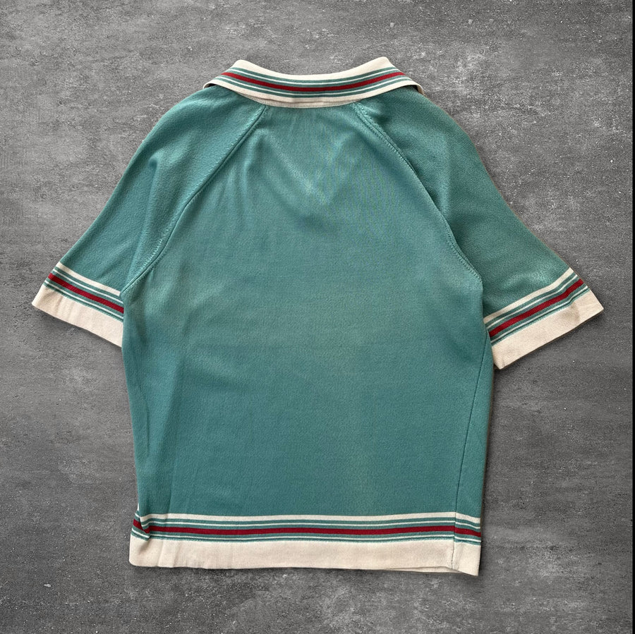 1970s Argyle Knit Polo Shirt