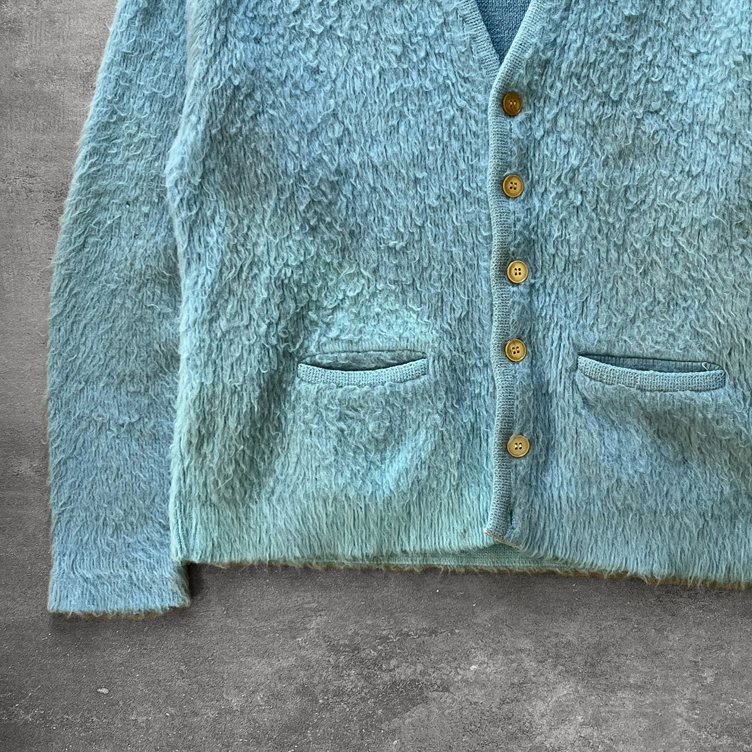 1960s Mohair Baby Blue Cardigan Ametora
