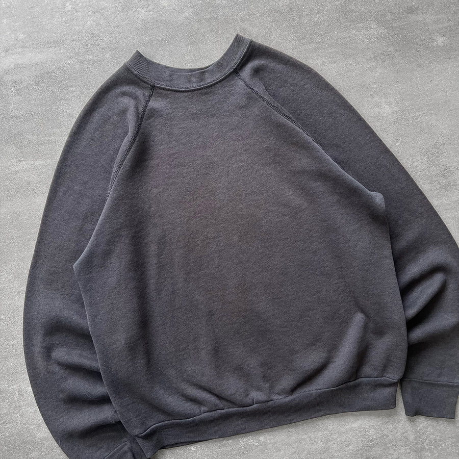 1990s Tultex Raglan Sweatshirt Faded Black