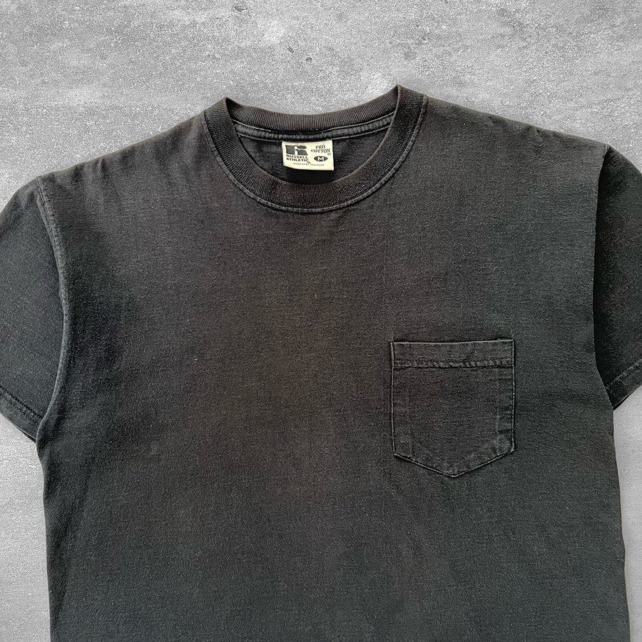 2000s Russell Faded Black Pocket Tee