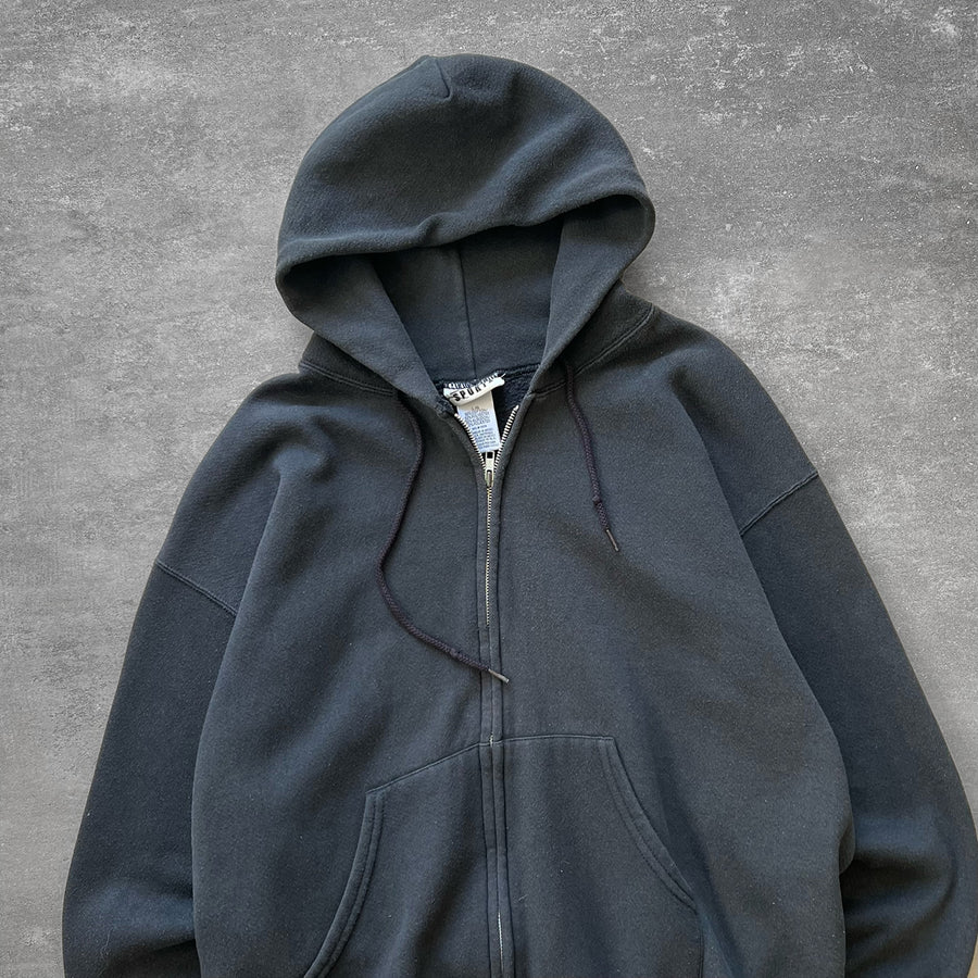 1990s Faded Black Zip Hoodie