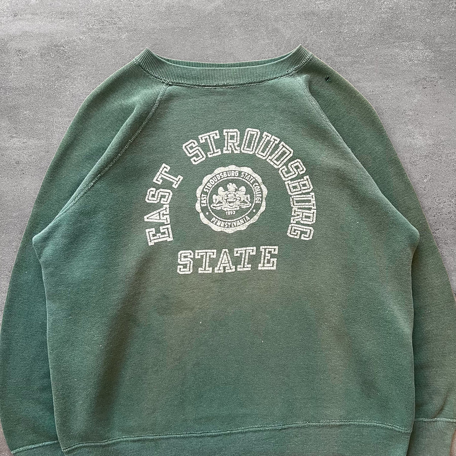 1960s East Stroudsburg Sweatshirt Faded Green