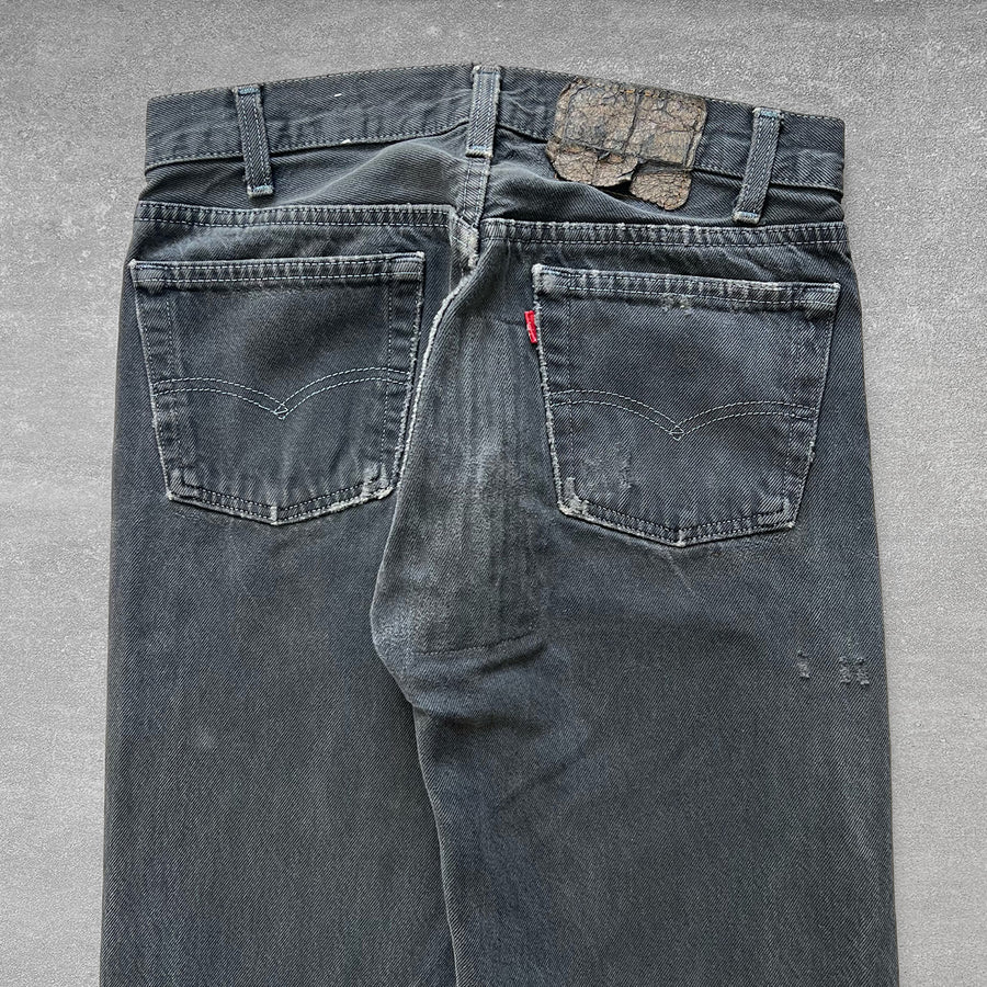 1990s Levi's 501s Jeans Faded Black 29