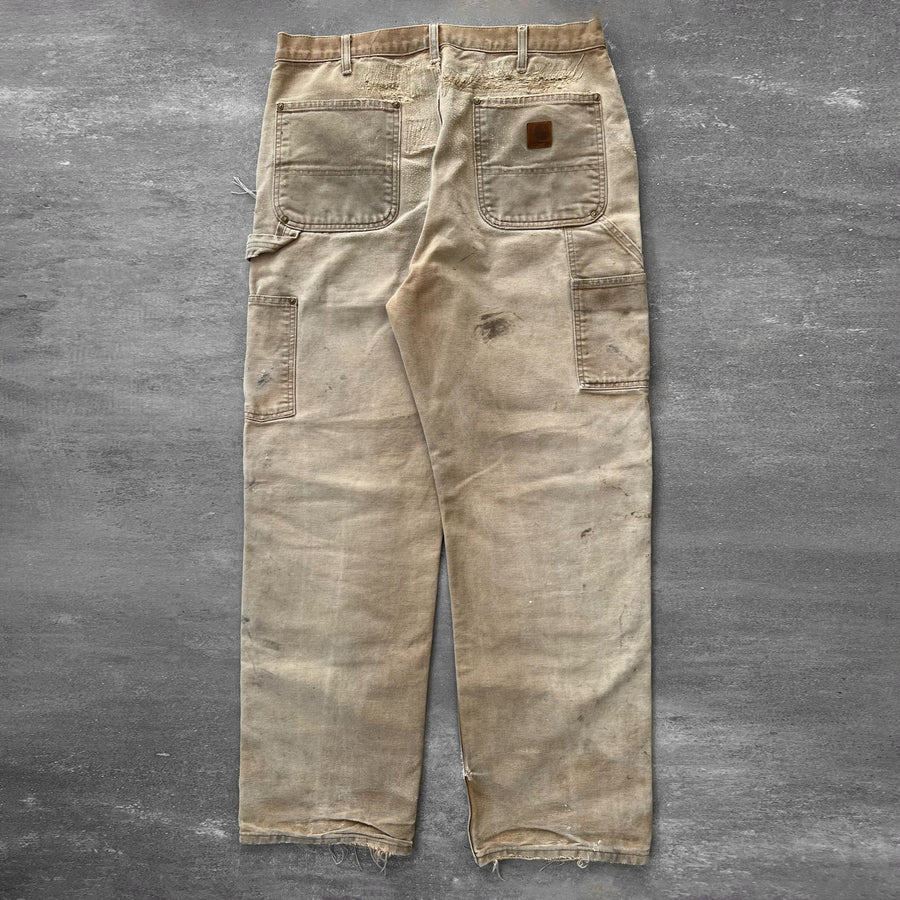 2000s Carhartt Double Knees Faded Brown Thrashed 34