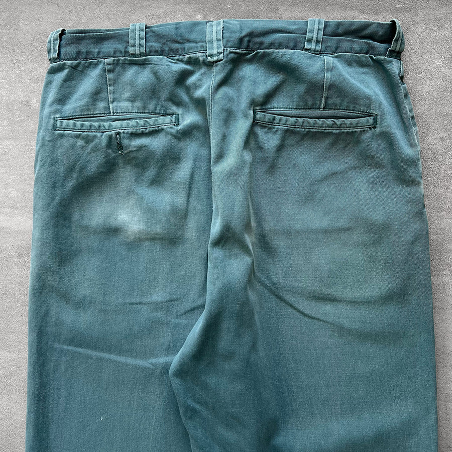1950s Military Chinos Faded Seafoam 32