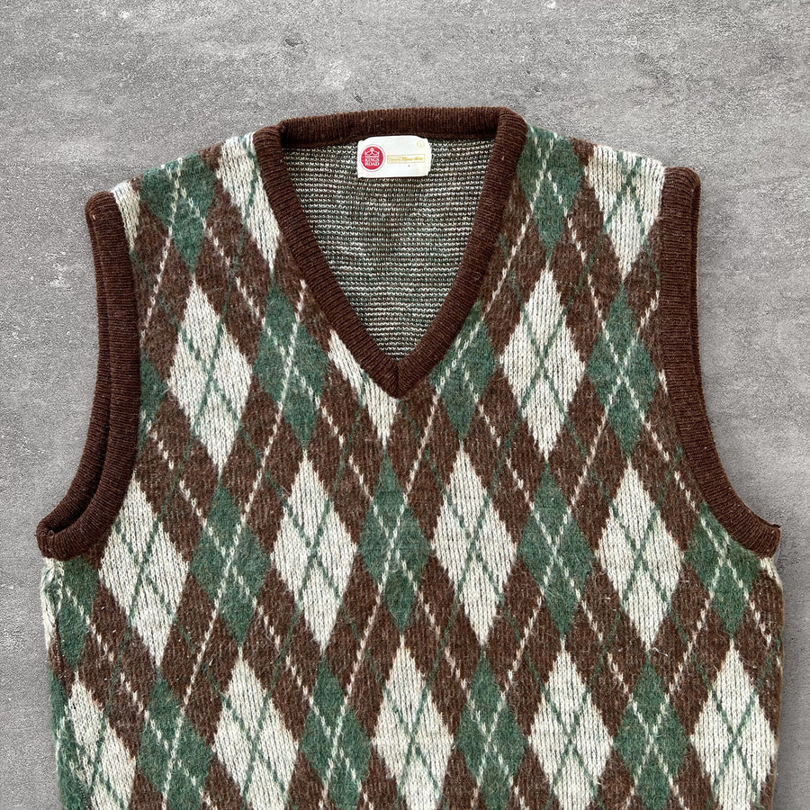 1970s Sears Fuzzy Argyle Vest
