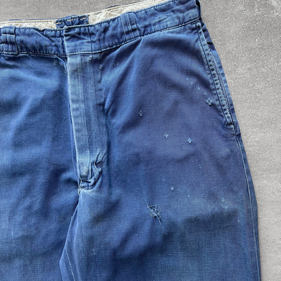 1950s Military Chinos Faded Blue 30