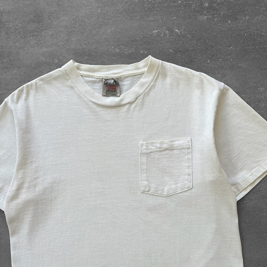 1990s Oneita White Pocket Tee