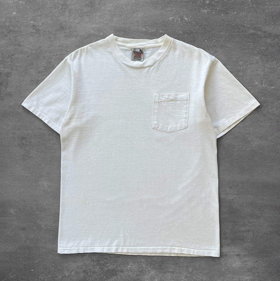 1990s Oneita White Pocket Tee