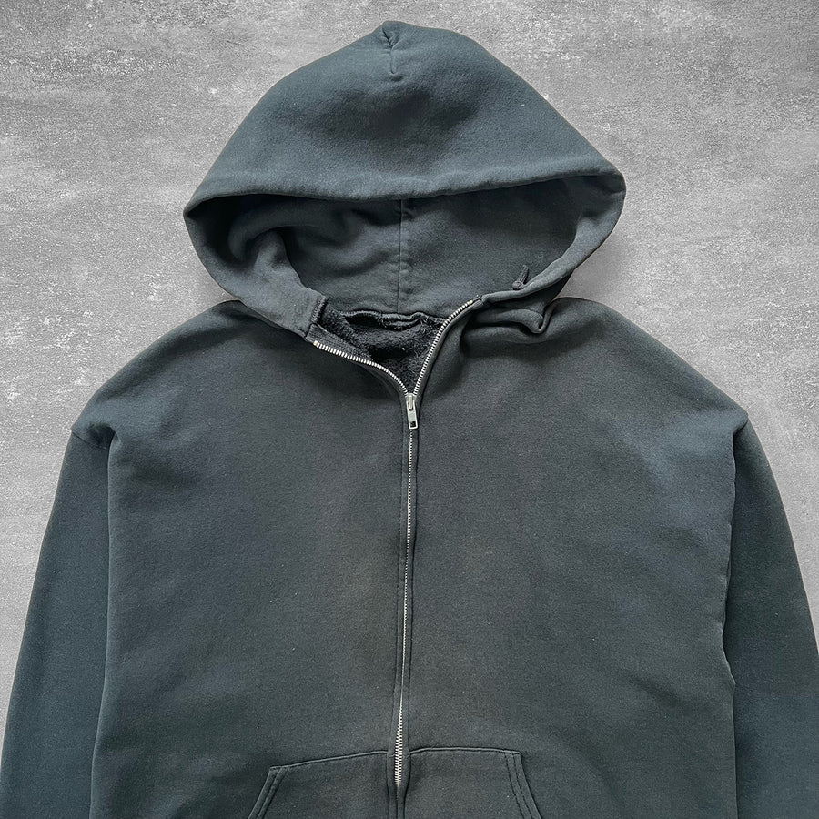 1990s Faded Black Zip Hoodie