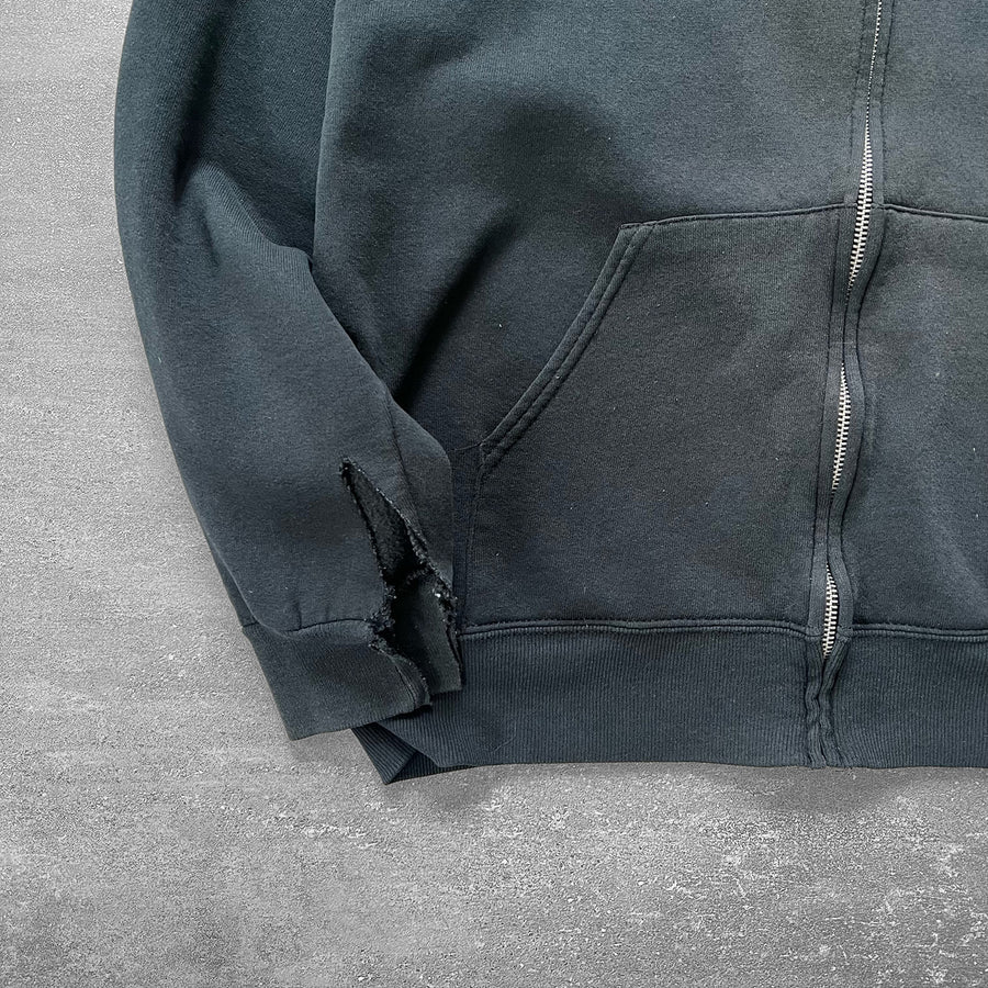 1990s Faded Black Zip Hoodie