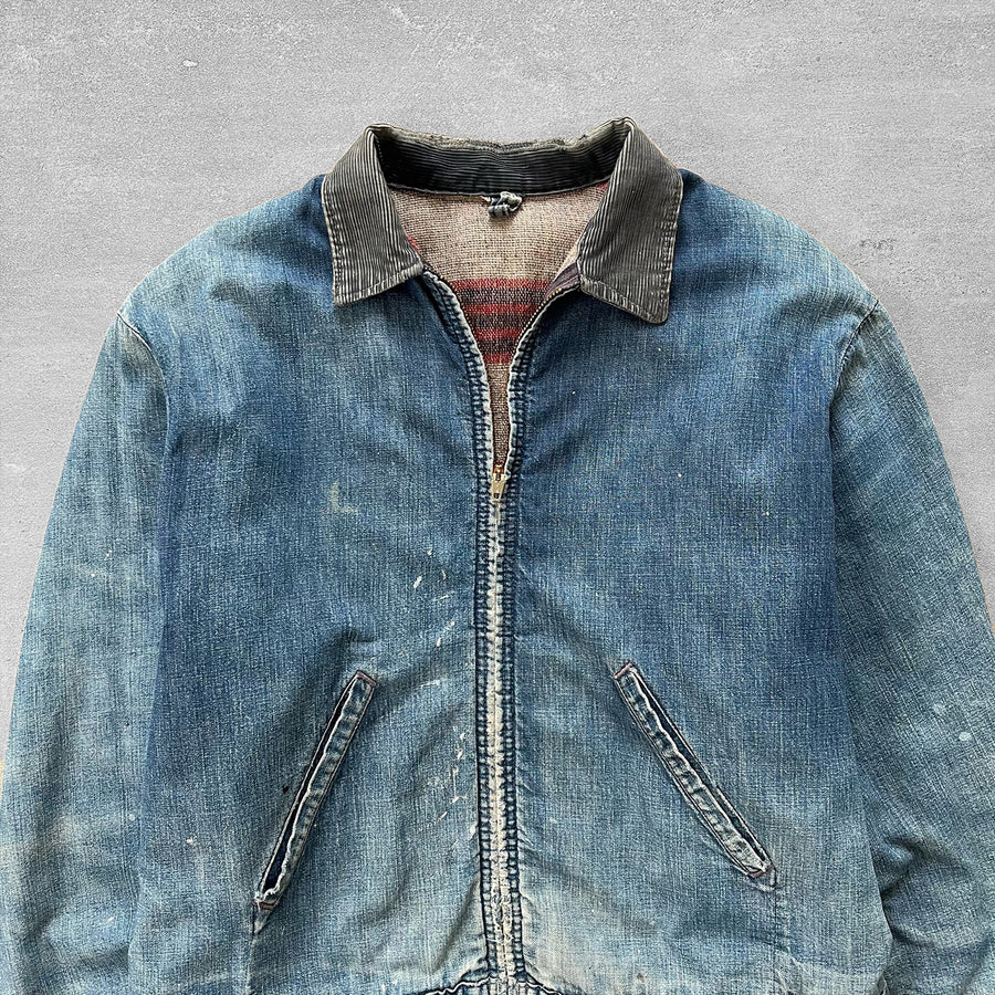1960s Denim Work Jacket Faded