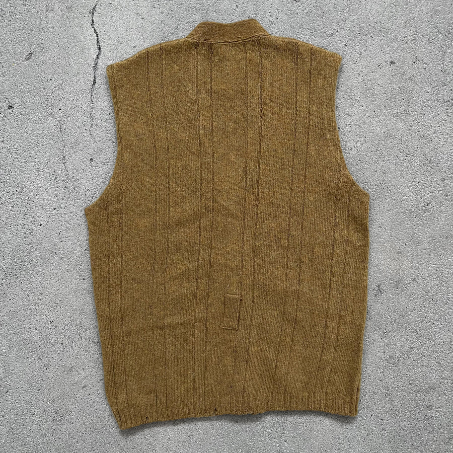 1970s Lambs Wool Sweater Vest Orange/Brown