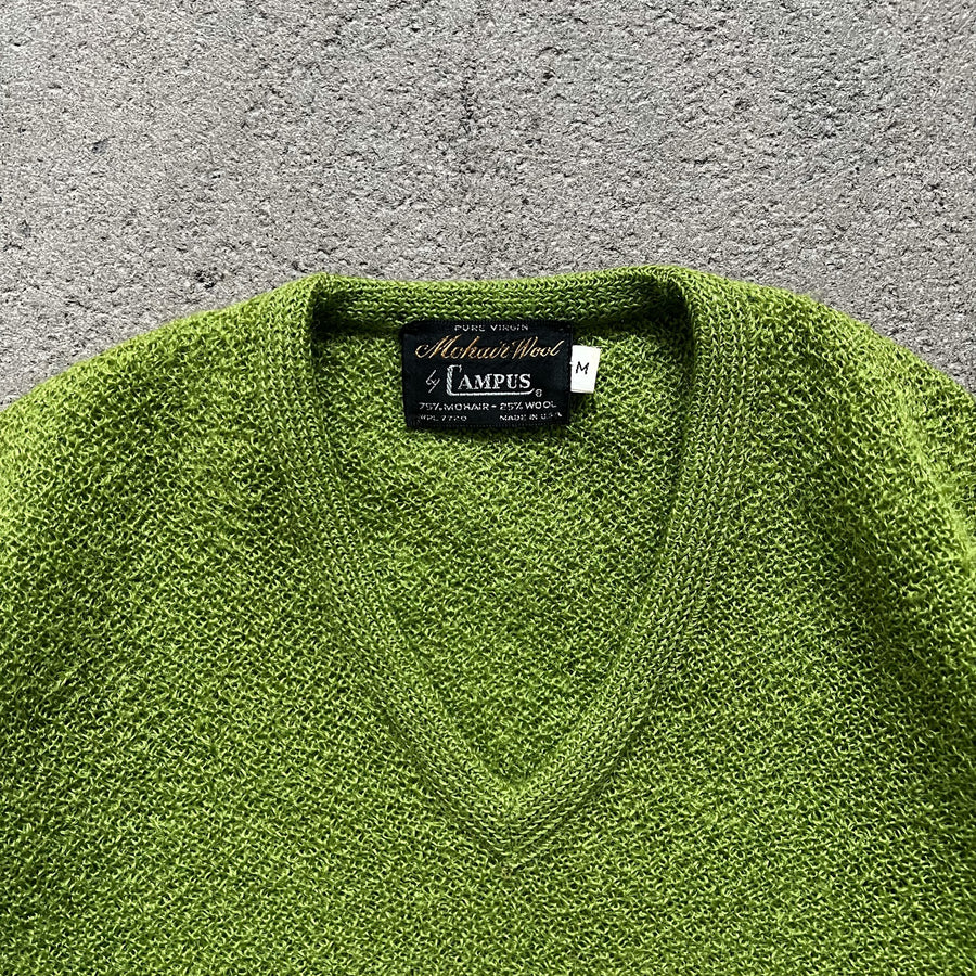 1960s Campus Mohair V-Neck Sweater