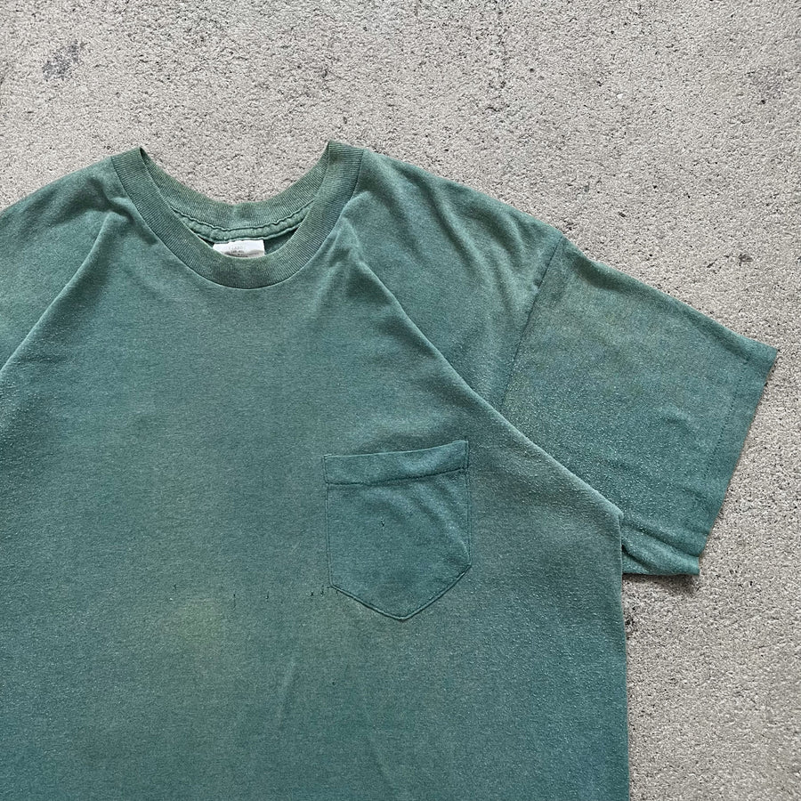 1980s Sun Faded Green Pocket T-Shirt