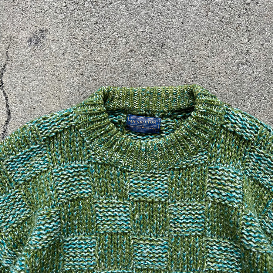 1970s Pendleton Chunky Green Sweater