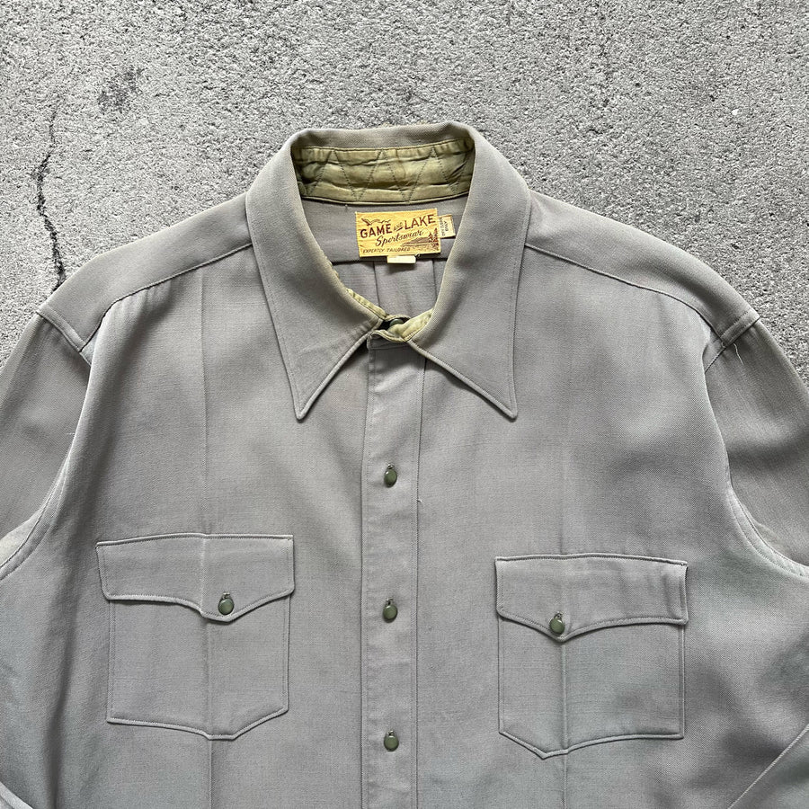 1950s Gabardine Shirt Gray