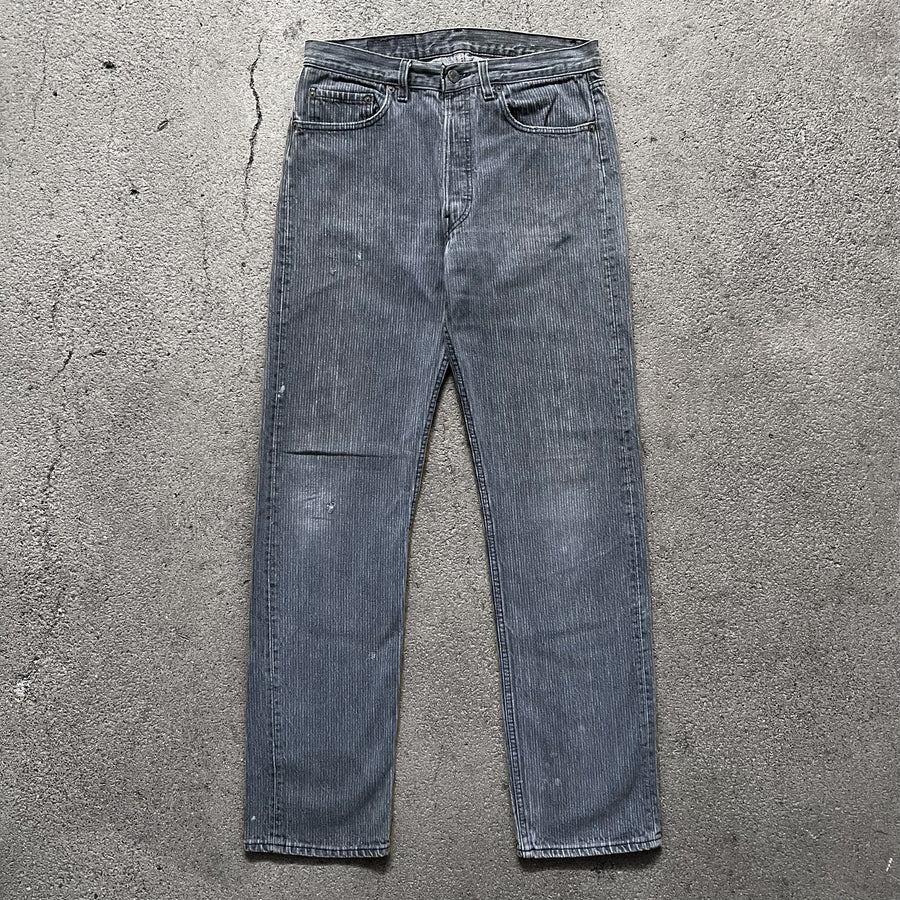 1990s Levi's 501 Jeans Pinstripe Gray 31 x 32