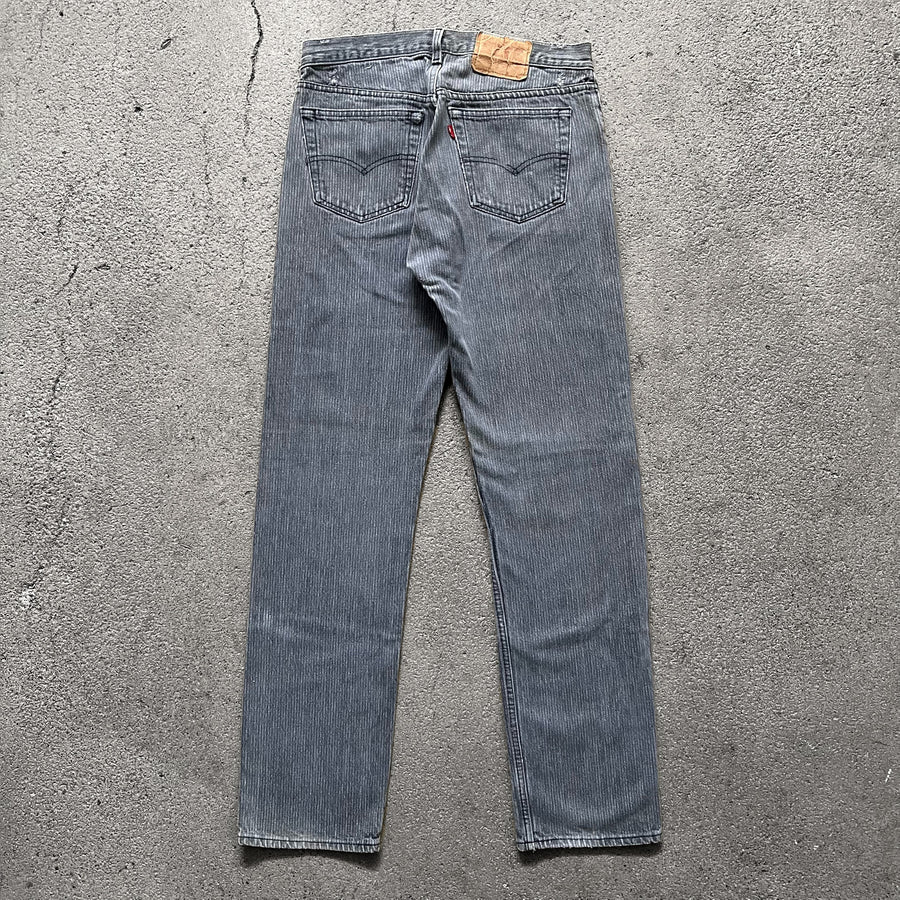 1990s Levi's 501 Jeans Pinstripe Gray 31 x 32