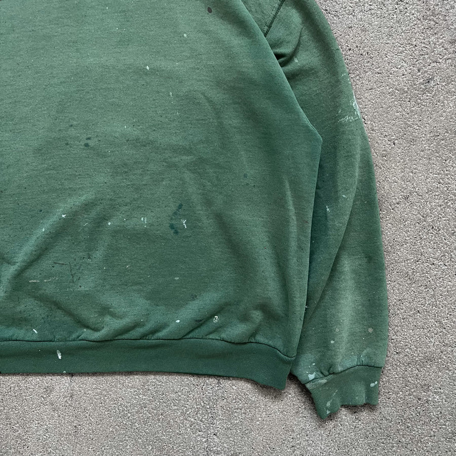 1990s Sun Faded Paint Green Sweatshirt