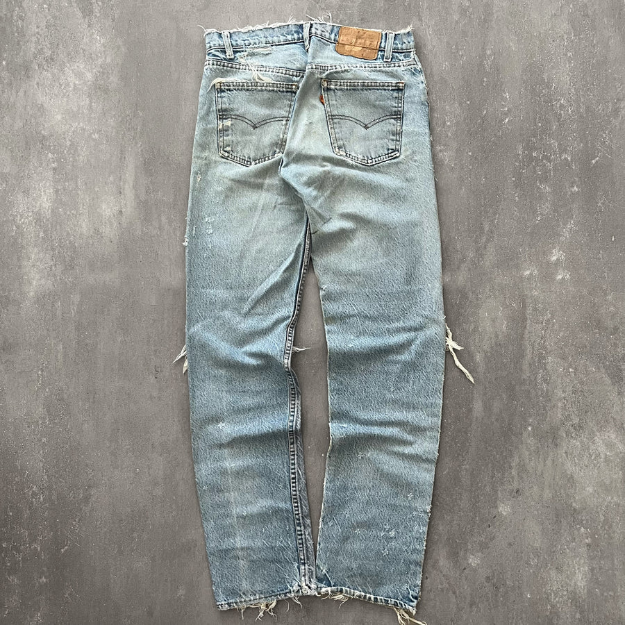 1990s Levi's 505 Orange Tab Thrashed Jeans 31 x 32