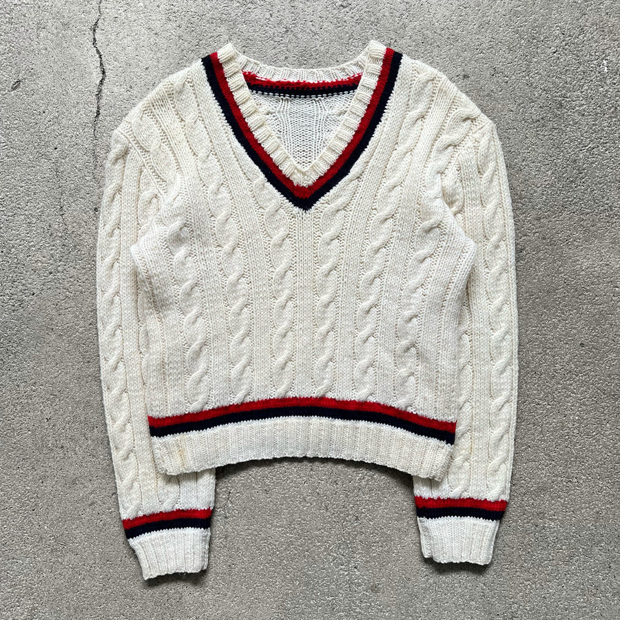 1980s Cable Knit Cricket Sweater